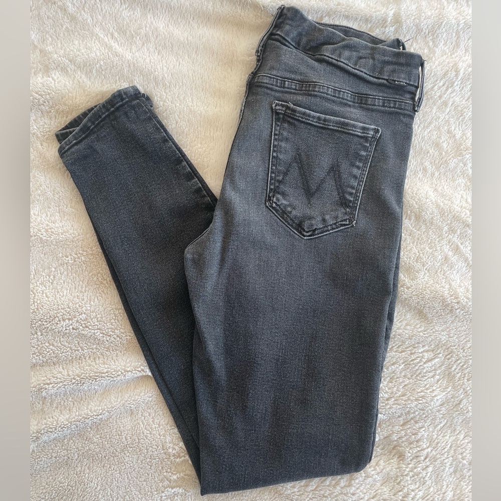 MOTHER Denim Looker Night Hawk Black Women’s High Waisted Skinny Jeans Sz 29